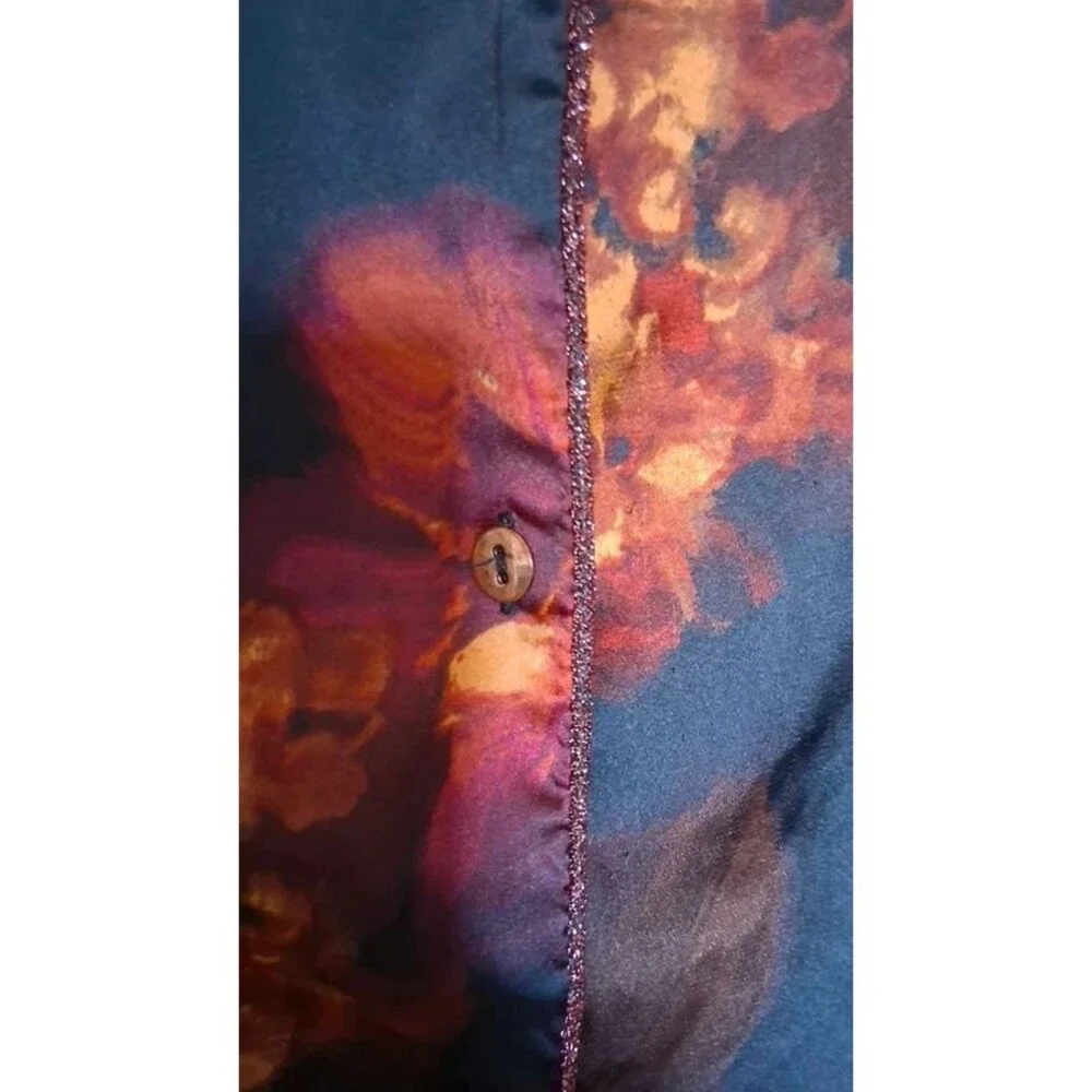 Moody Autumn Silky Womens Blouse Size Medium Dark Romantic Midnight Bakery